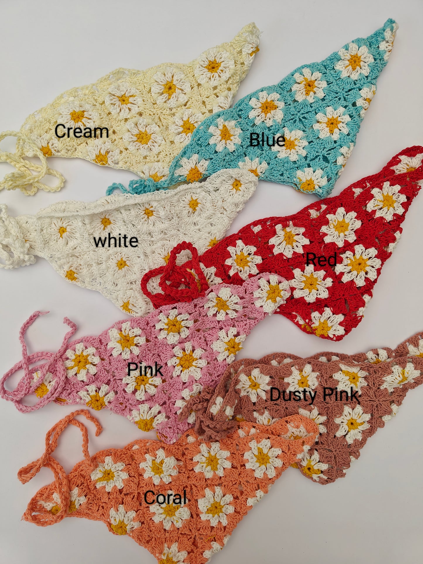 Crochet Hair Scarf (Floral)